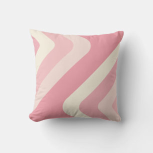 Retro Giant Diamonds Pink Vanilla Cushion
