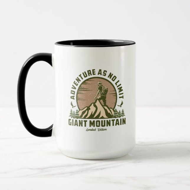 Retro Giant Mountain Hike Sunset Mug (Left)