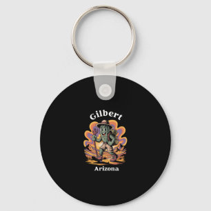 Retro Gilbert Arizona Hiking Trail Adventure Cactu Key Ring