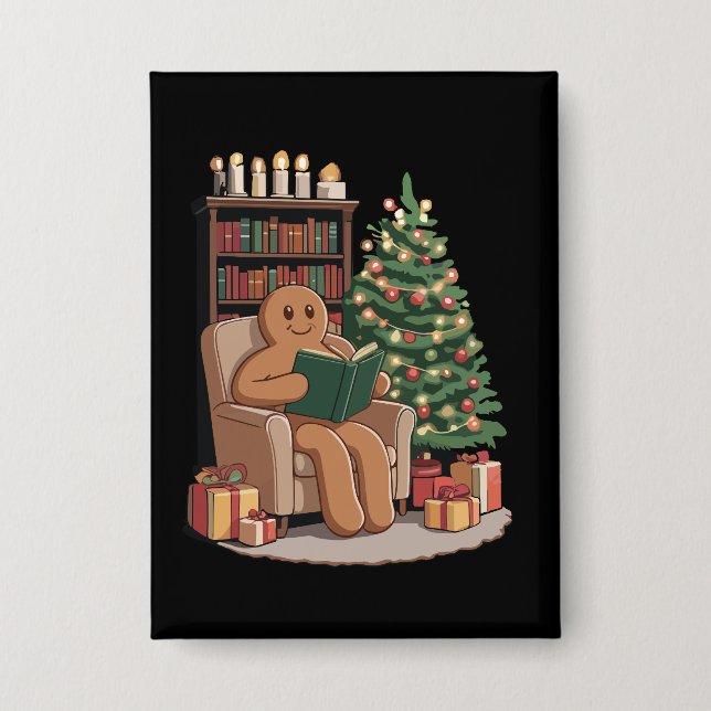 Retro Gingerbread Reading Books Christmas Teacher  (Front)