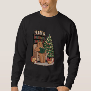 Retro Gingerbread Reading Books Christmas Teacher Sweatshirt