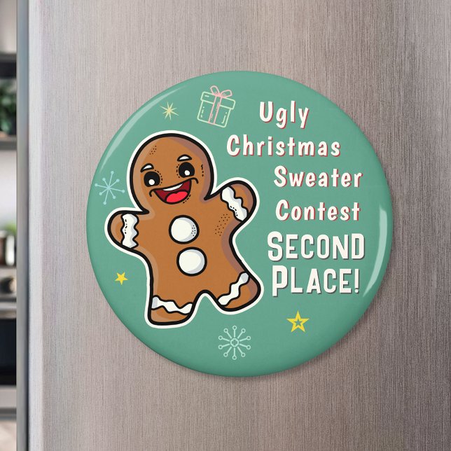 Retro Gingerbread Ugly Xmas Sweater Contest 2nd Magnet (Creator Uploaded)