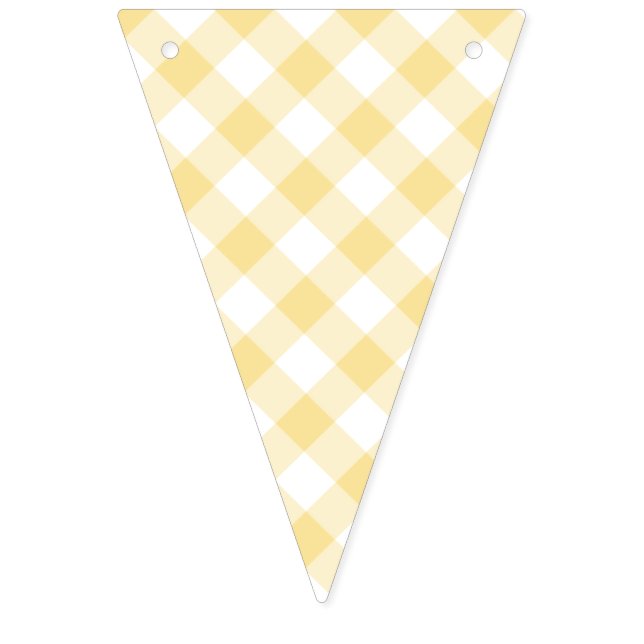 Retro Gingham Canary Yellow Bunting (First Flag)