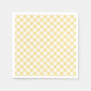 Retro Gingham Canary Yellow Napkin