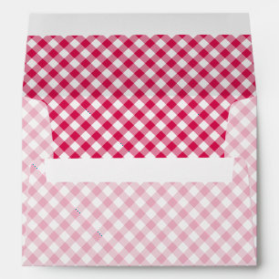 Retro Gingham Raspberry Envelope