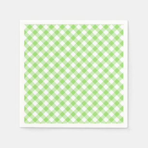 Retro Gingham Spring Green Napkin