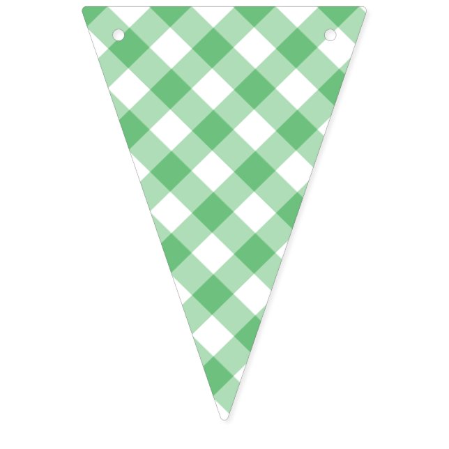Retro Gingham Summer Green Bunting (First Flag)
