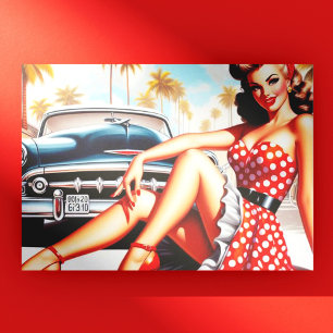 Retro Girl Classic Pin Up Postcard