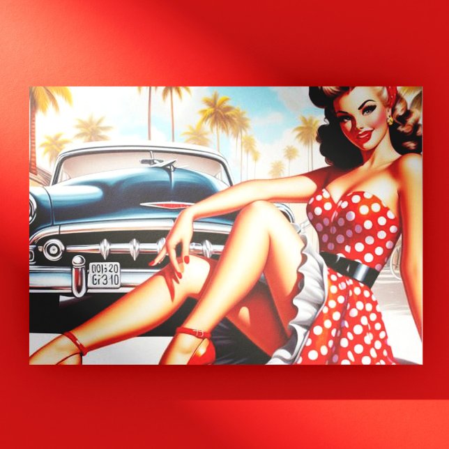 Retro Girl Classic Pin Up Postcard (Creator Uploaded)