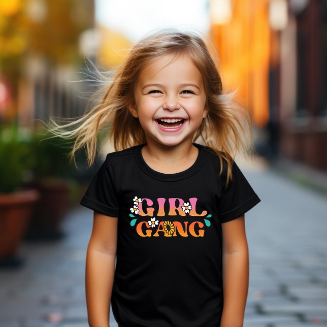 Retro "Girl Gang" Girls Basic T-Shirt (Creator Uploaded)