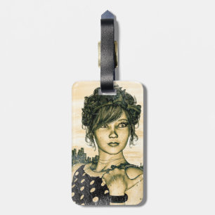 Retro Girl Luggage Tag