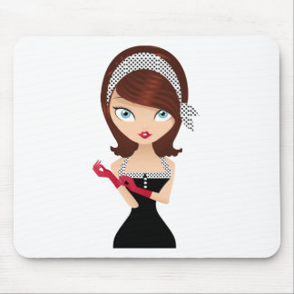 Retro Girl Mouse Pad