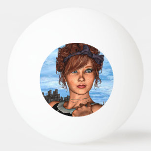 Retro Girl Ping Pong Ball