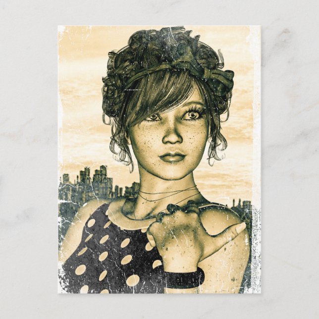 Retro Girl Postcard (Front)