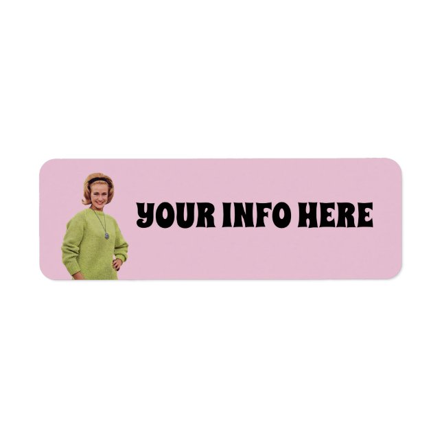 RETRO GIRL RETURN ADDRESS LABELS (Front)