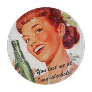 Retro Girl Soda Advert Funny Slogan Cutting Board