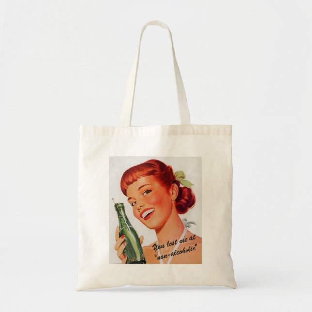 Retro Girl Soda Advert Funny Slogan Tote Bag (Front)