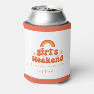 Retro Girl Weekend Personalised Bachelorette Favou Can Cooler