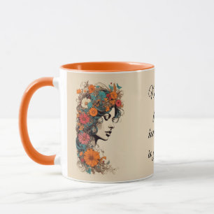 Retro Girl with Flowers in her hair Mug