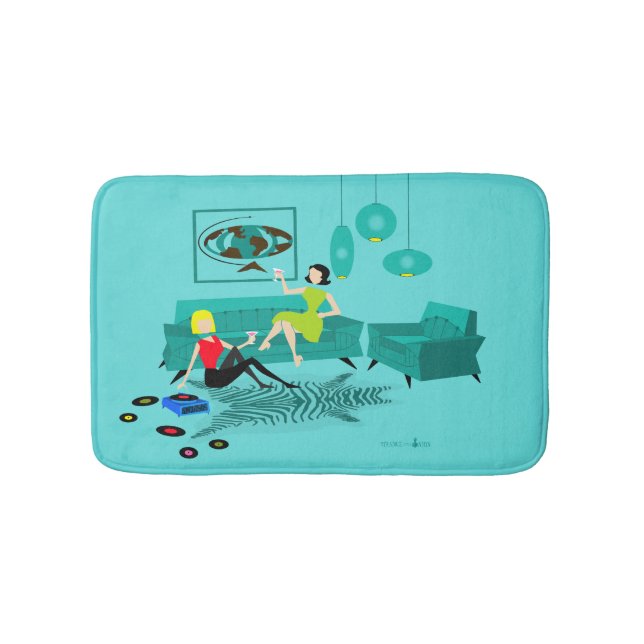 Retro Girls' Night In Bath Mat (Front)