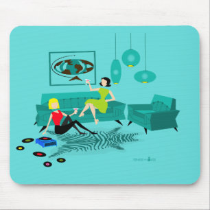 Retro Girl's Night In Mousepad