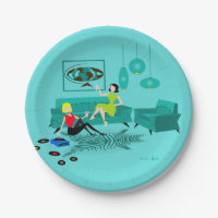 Retro Girls' Night In Paper Plates