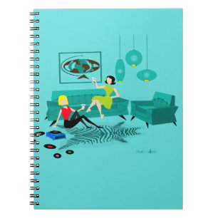Retro Girl's Night In Spiral Notebook