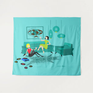 Retro Girl's Night In Tapestry