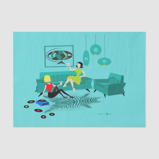 Retro Girl's Night In Tissue Paper (Front)