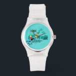 Retro Girl's Night In Watch<br><div class="desc">It looks like it’s going to be a fun time with this kitschy Retro Girls’ Night In eWatch. The 1960’s style, minimalist art design features two women with pink cocktails in a thoroughly mid century modern, aqua and turquoise living room. These ladies certainly know how to relax. The raven haired...</div>