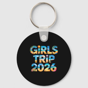 Retro girls trip 2026 besties vacation surf key ring