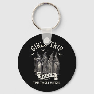 Retro Girls Trip Salem 1692 They Missed One Witch  Key Ring
