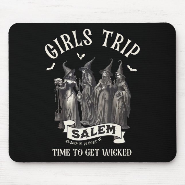 Retro Girls Trip Salem 1692 They Missed One Witch  Mouse Pad (Front)