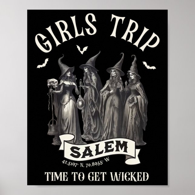Retro Girls Trip Salem 1692 They Missed One Witch  Poster (Front)