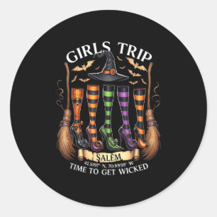 Retro Girls Trip Salem Time To Get Salem 1692 Hall Classic Round Sticker