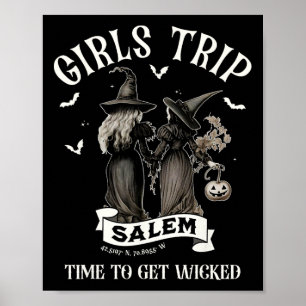 Retro Girls Trip Salem Time To Get Witch Funny Hal Poster