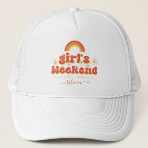 Retro Girls Weekend Custom Name Bachelorette Party Trucker Hat