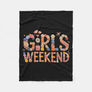 Retro girls weekend surf vacation trip salty fleece blanket