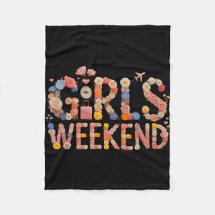 Retro girls weekend surf vacation trip salty fleece blanket