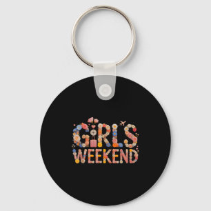 Retro girls weekend surf vacation trip salty key ring