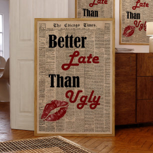 Retro Girly Quote Newspaper Trendy Wall Art Poster