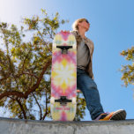 Retro Girly Tie Dye Custom Personalised Name Skateboard<br><div class="desc">Retro Girly Tie Dye Custom Personalised Name Skateboard features your personalised name in modern pink typography on an abstract tie dye with flower centre in pink, purple, green, white and yellow pattern. Personalise by editing the text in the text box provided. Give a custom made gift, personalised skateboard to your...</div>