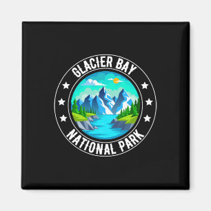 Retro Glacier Bay National Park Hiking Camping Out Magnet