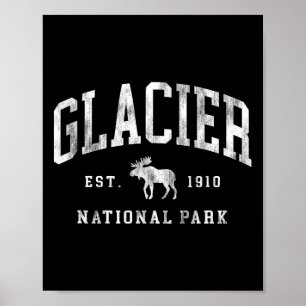 Retro Glacier National Park Est 1910 Mens Womens H Poster