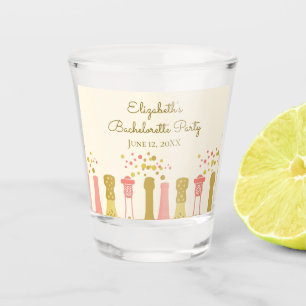 Retro Glam 1960s Champagne Bachelorette Party Shot Glass