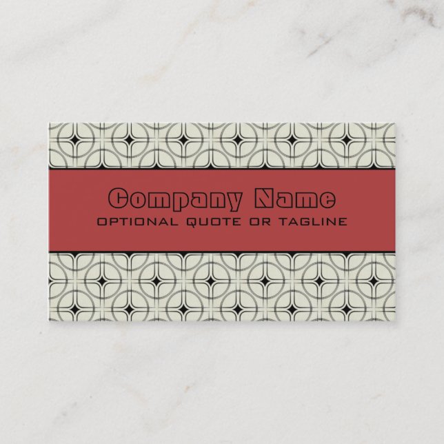 Retro Glam Business Card, Light Red Card (Front)