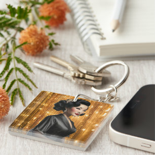 Retro Glam Girls (Keiko) Key Ring