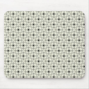 Retro Glam Mousepad, Black and Ivory Mouse Pad