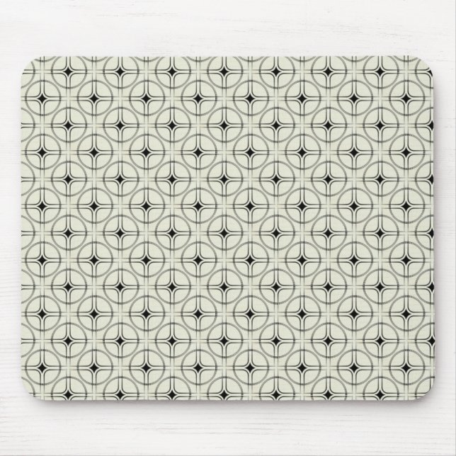 Retro Glam Mousepad, Black and Ivory Mouse Pad (Front)