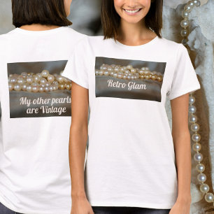 Retro Glam Pearls T-Shirt